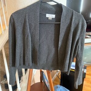 Calvin Klein Women's Gray Cropped Cardigan